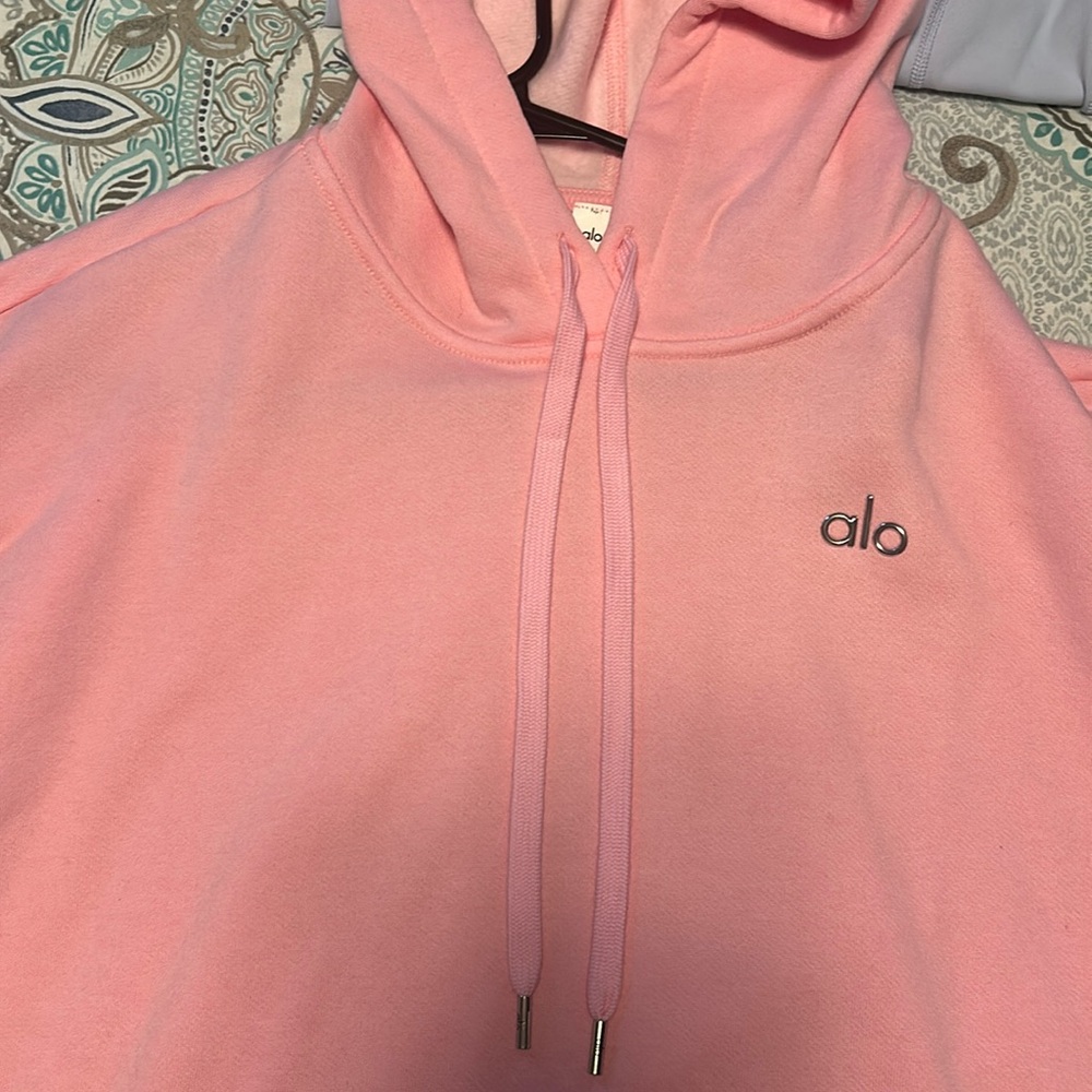 New with tags Alo hoodie pink size large